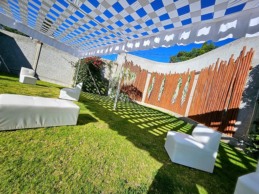 Carpa cuadriculada sala lounge Bamboo
